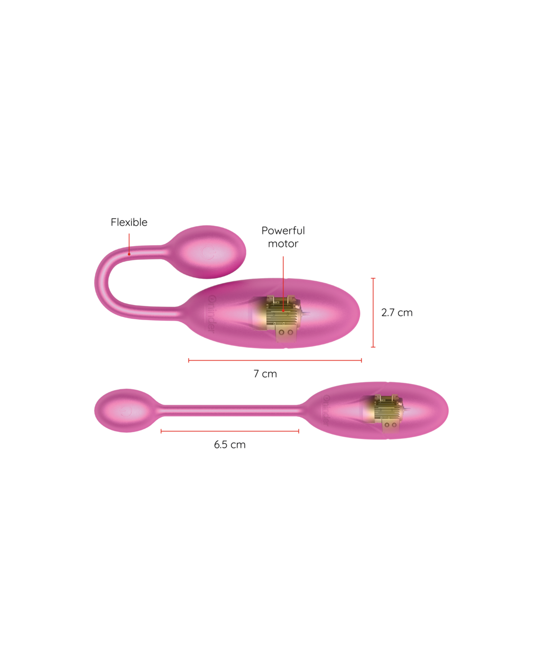 Oninder - Denver Vibrationsei Rosa 7 x 2,7 cm Kostenlose App
