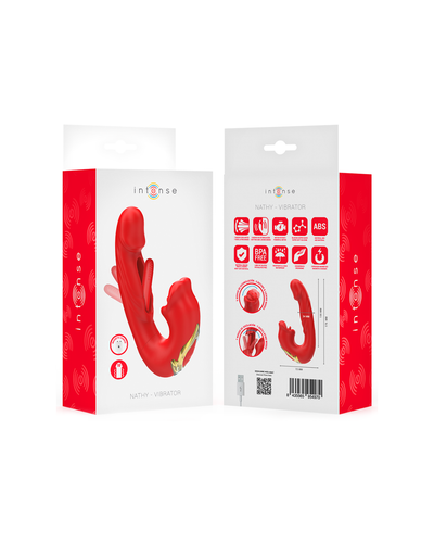 Intense - Nathy Doppelvibrator mit Multifunktions-Stimulierender Mund Rot