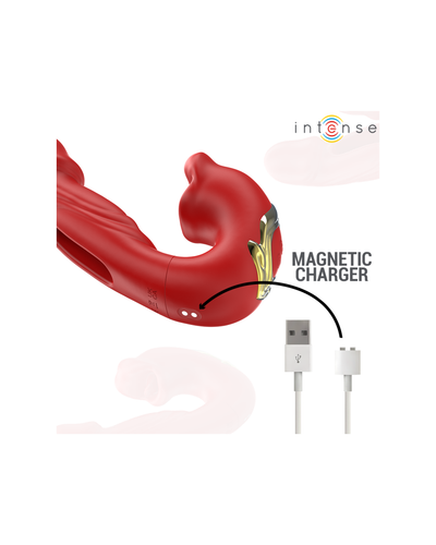 Intense - Nathy Doppelvibrator mit Multifunktions-Stimulierender Mund Rot