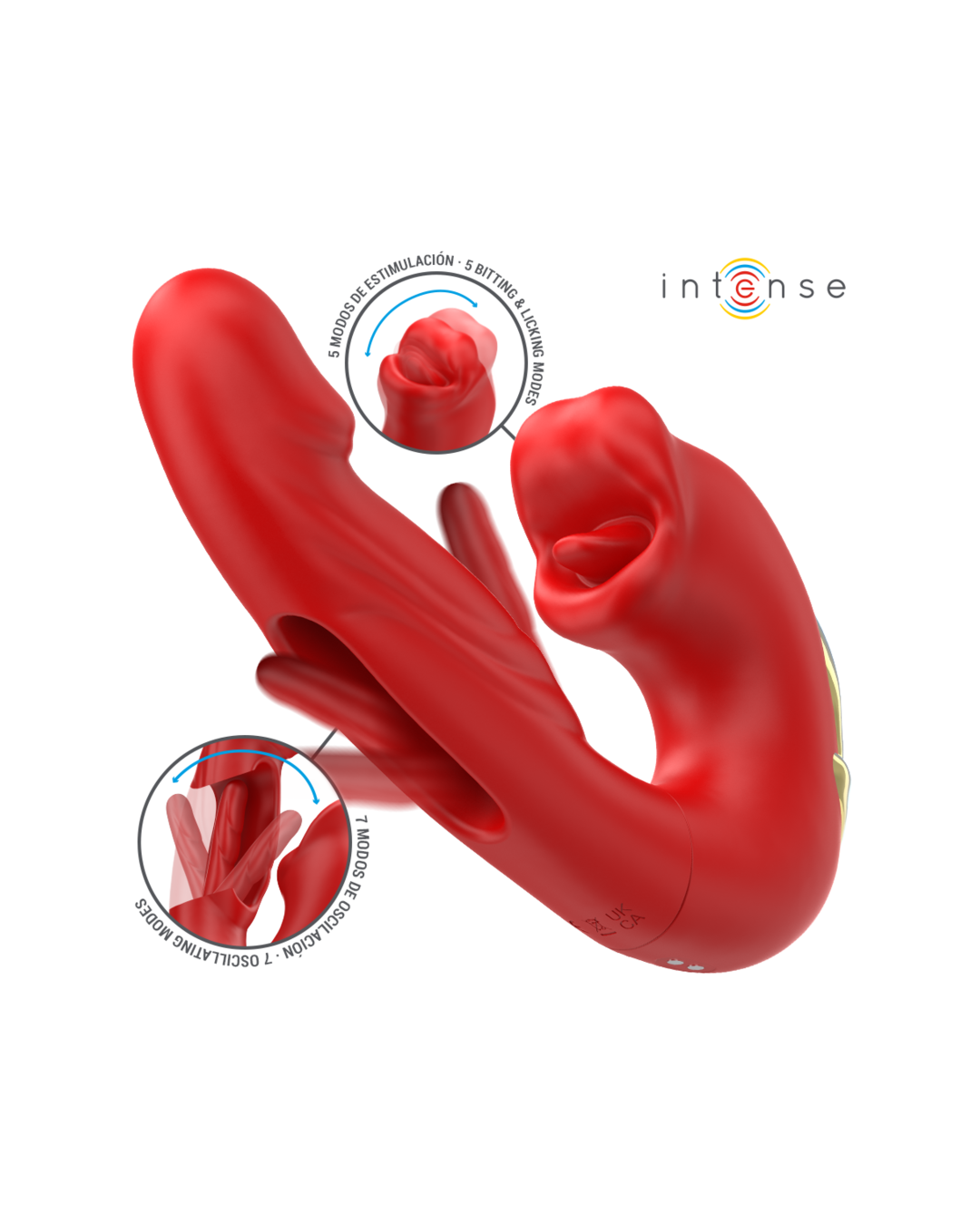 Intense - Nathy Doppelvibrator mit Multifunktions-Stimulierender Mund Rot