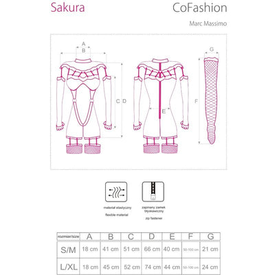 LIVCO CORSETTI FASHION - SAKURA CF 90357 JUMPSUIT + LANGE HANDSCHUHE + STRUMPFGÜRTEL SCHWARZ L/XL